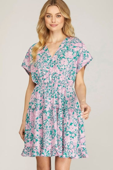Surplice Sleeve Mini Dress